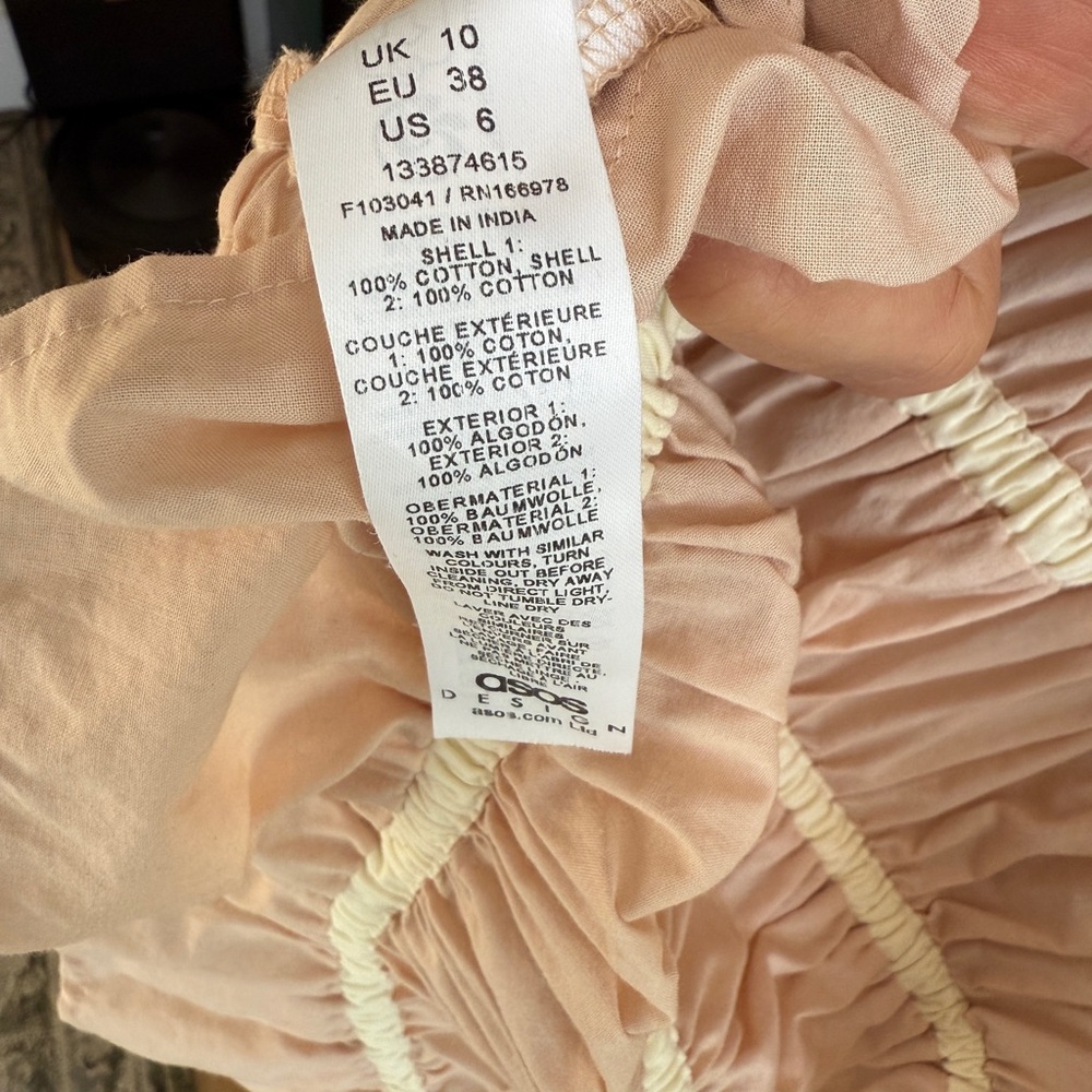 ASOS Pink and Cream Ruffled Mini Dress - Picture 4 of 5